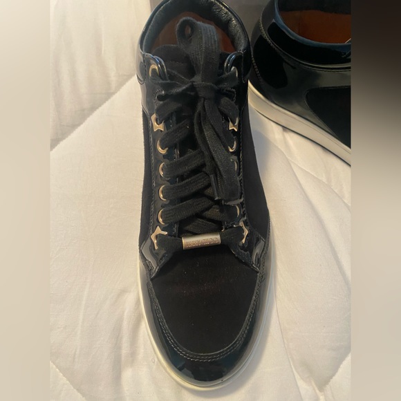 Jimmy Choo Black Suede and Patent Leather Miami sneakers - Picture 6 of 9